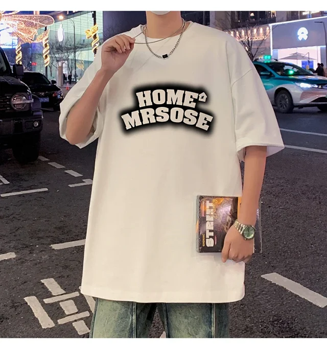 Men's Casual Cotton T-Shirt Plus Size Detail