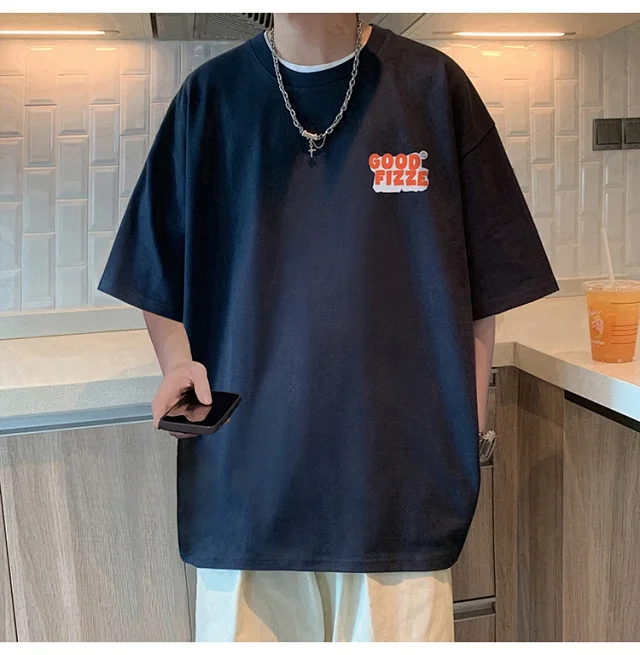 Men's Summer Oversize Round Neck Tee Detail