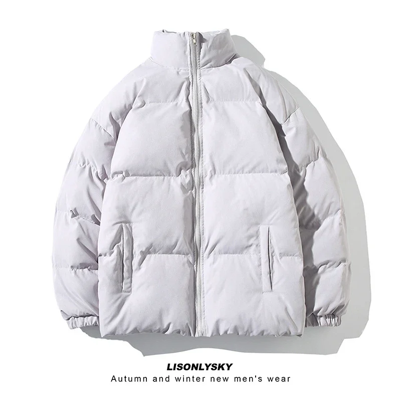 New Men's Simple Solid Winter Puffer
