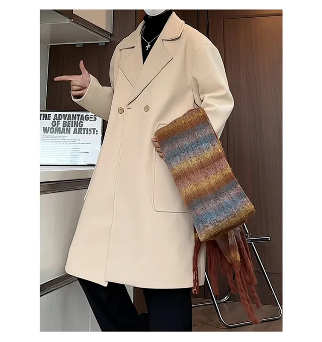 2025 A/W Men's Double-Breasted Wool Coat Detail