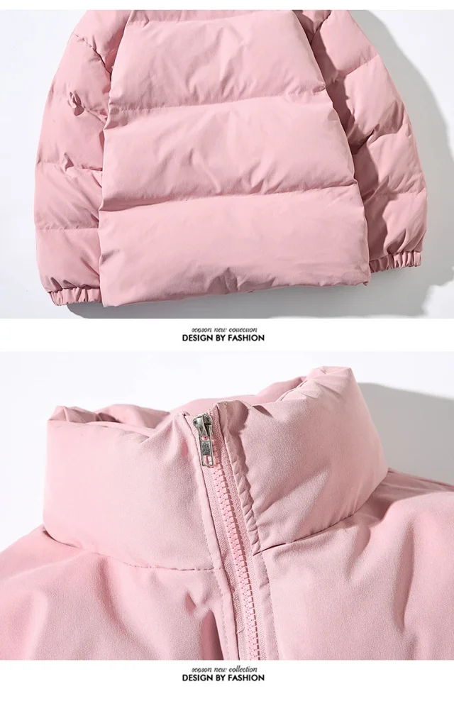 New Men's Simple Solid Winter Puffer Detail