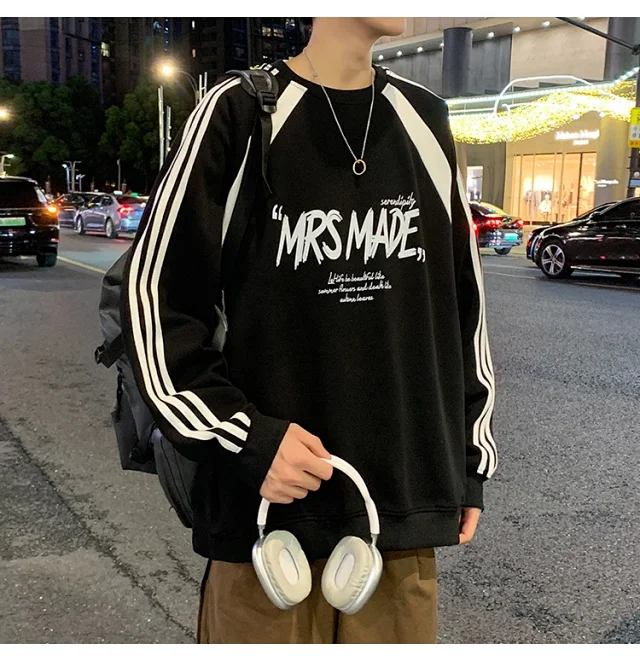 Men's Oversized American Graphic Crewneck Sweatshirt Detail