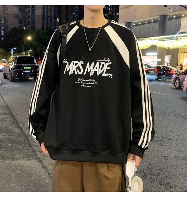 Men's Oversized American Graphic Crewneck Sweatshirt Detail