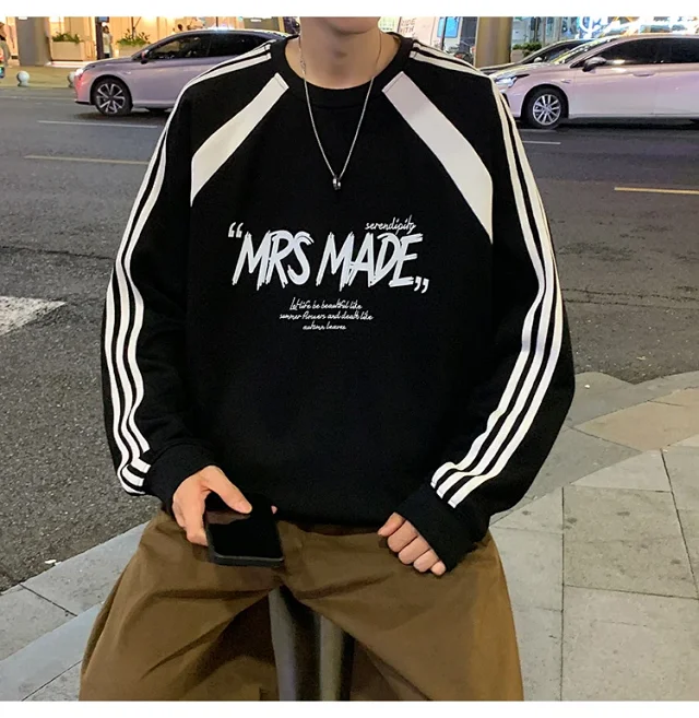 Men's Oversized American Graphic Crewneck Sweatshirt Detail