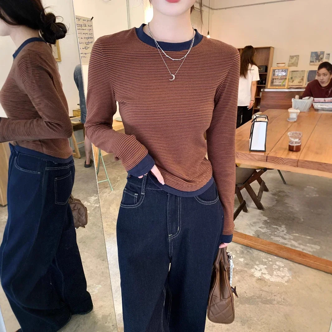 2025 Fall Women's Ribbed Longsleeve T-shirt