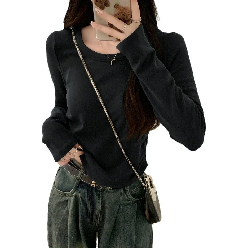 Women's Slim-Fit Fleece-Lined Long-Sleeve Tee