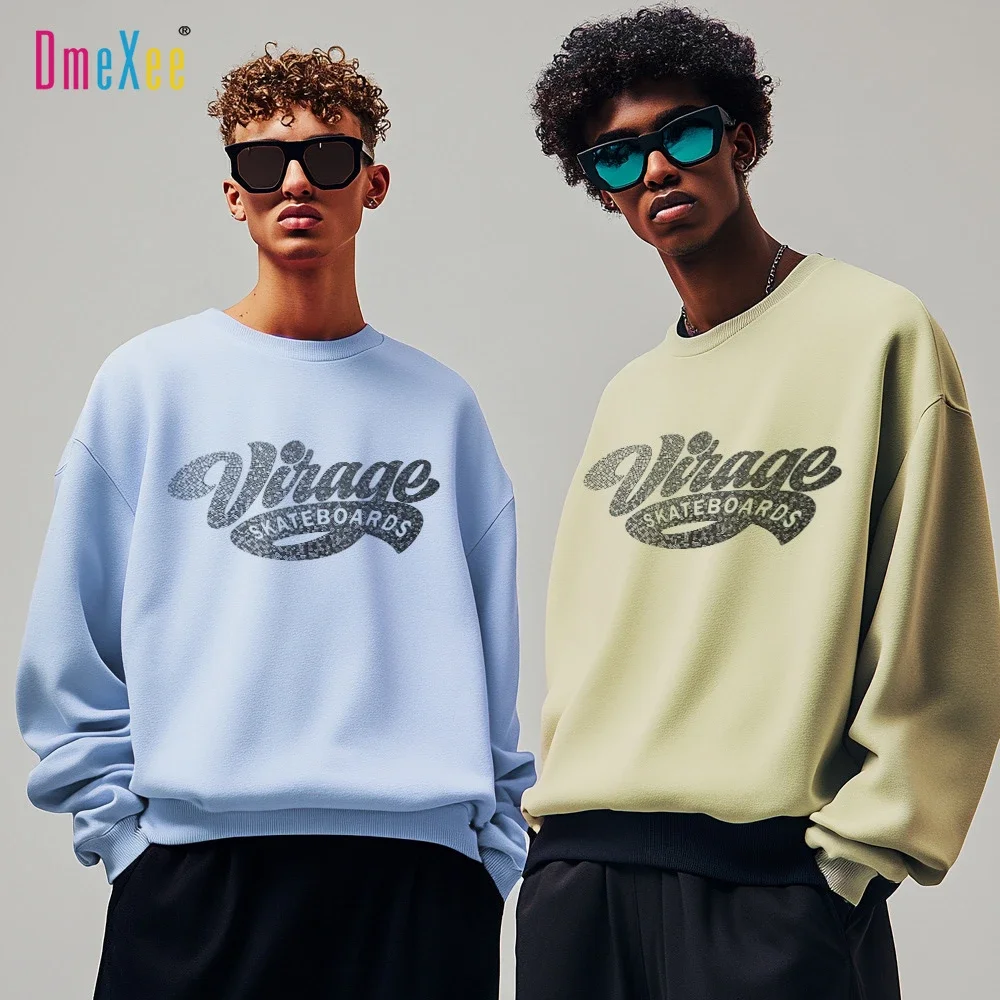 2025 Men's Korean Printed Crewneck Sweatshirt