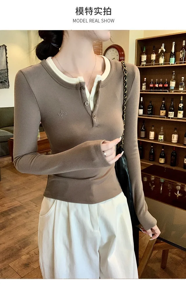 2025 Fall Women's Slim Layered Tee Detail