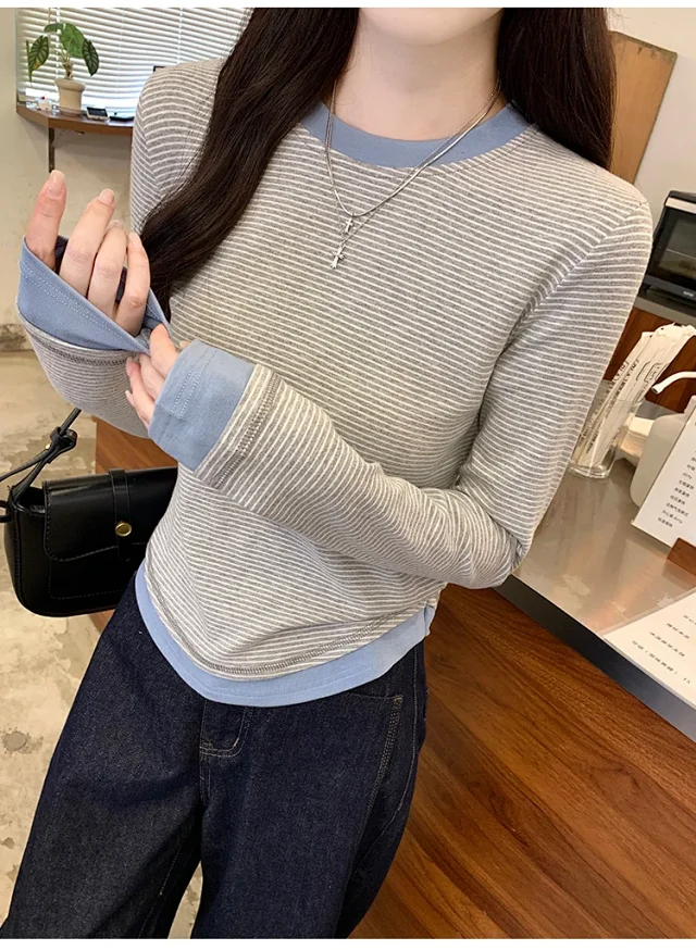 2025 Fall Women's Ribbed Longsleeve T-shirt Detail