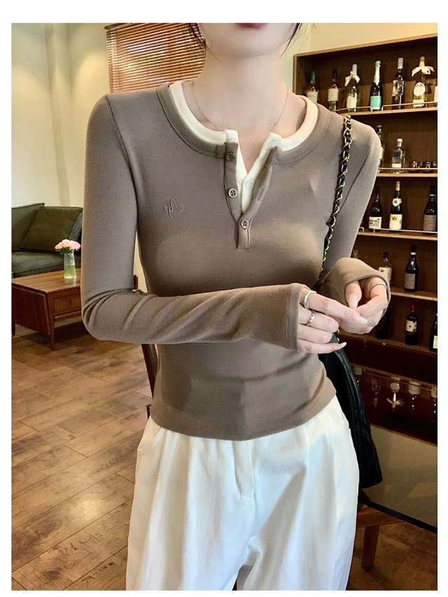 2025 Fall Women's Slim Layered Tee Detail