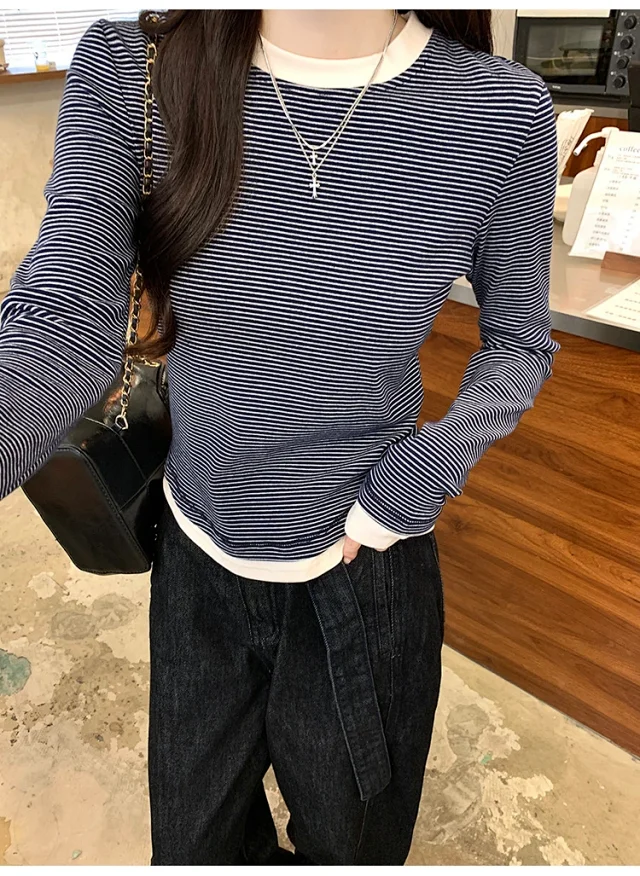 2025 Fall Women's Ribbed Longsleeve T-shirt Detail