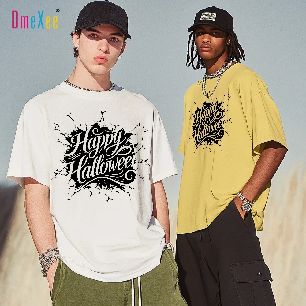 Men's Summer White Halloween Print Tee