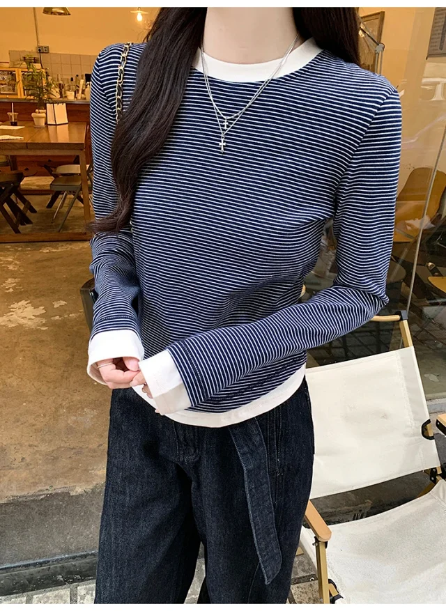 2025 Fall Women's Ribbed Longsleeve T-shirt Detail
