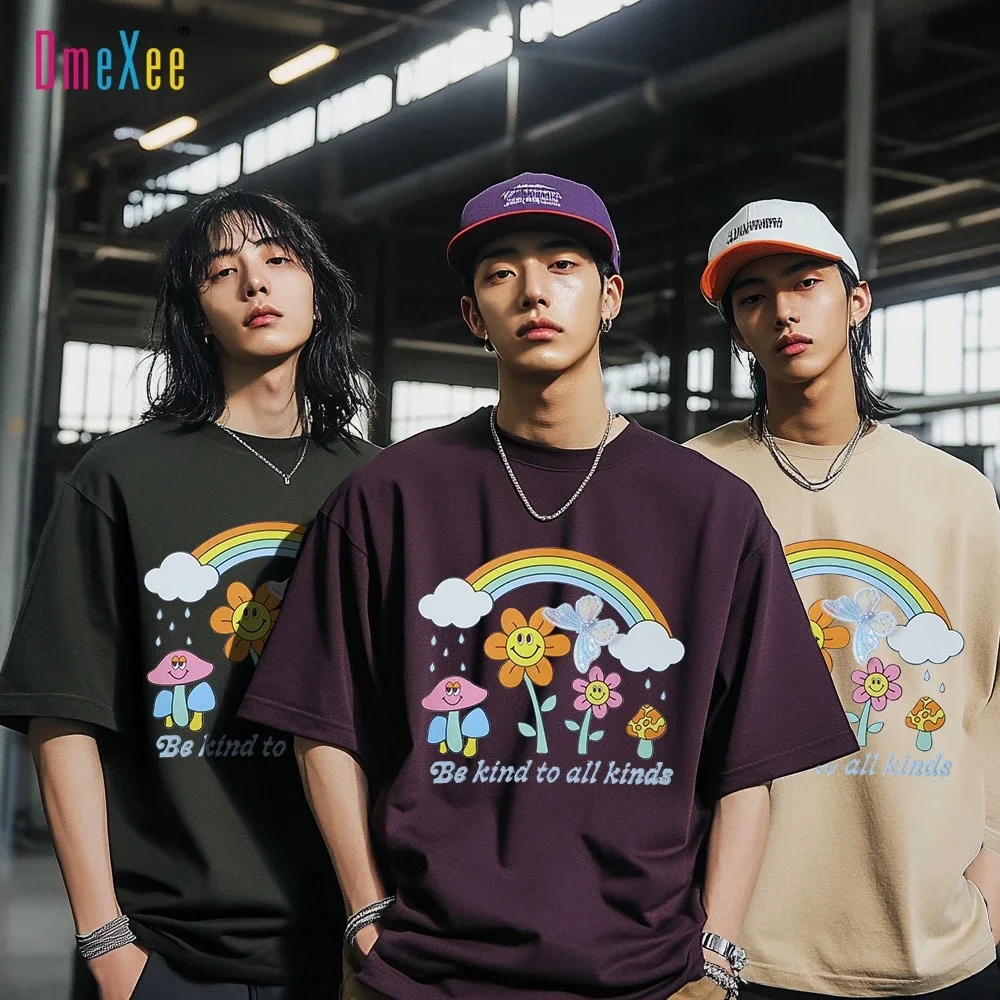 Summer Men's Heavyweight Cotton Streetwear Tee