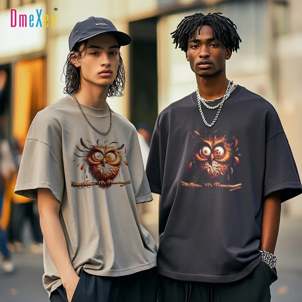 TK Men's Casual Bird Print T-Shirt