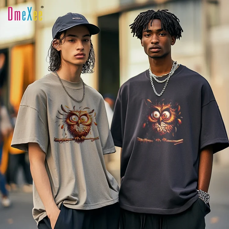 TK Men's Casual Bird Print T-Shirt