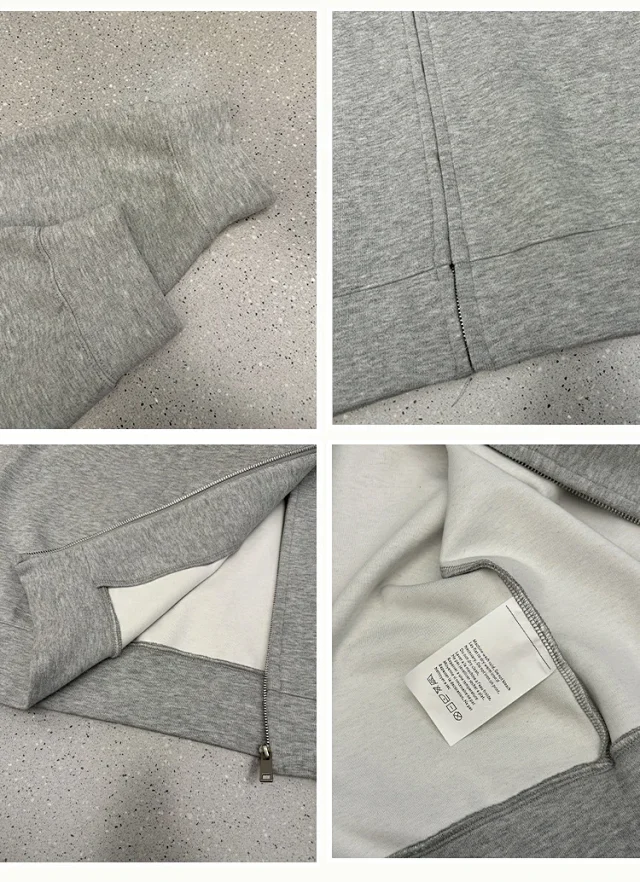 Zip Front Relaxed Embroidered Cardigan Detail