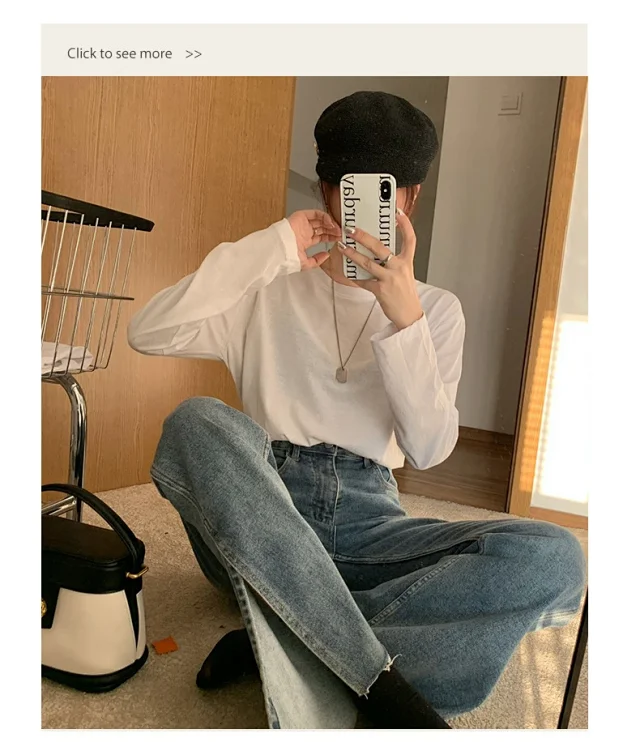 Relaxed Fit Slimming Long Sleeve Tee Detail