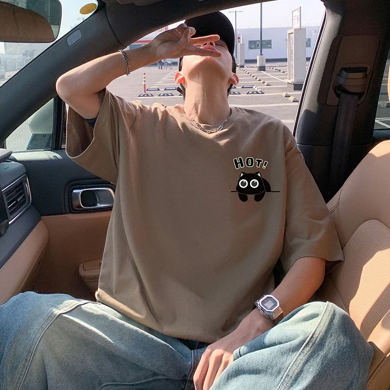 Men's Heavyweight Cotton T-Shirt 2025 Loose