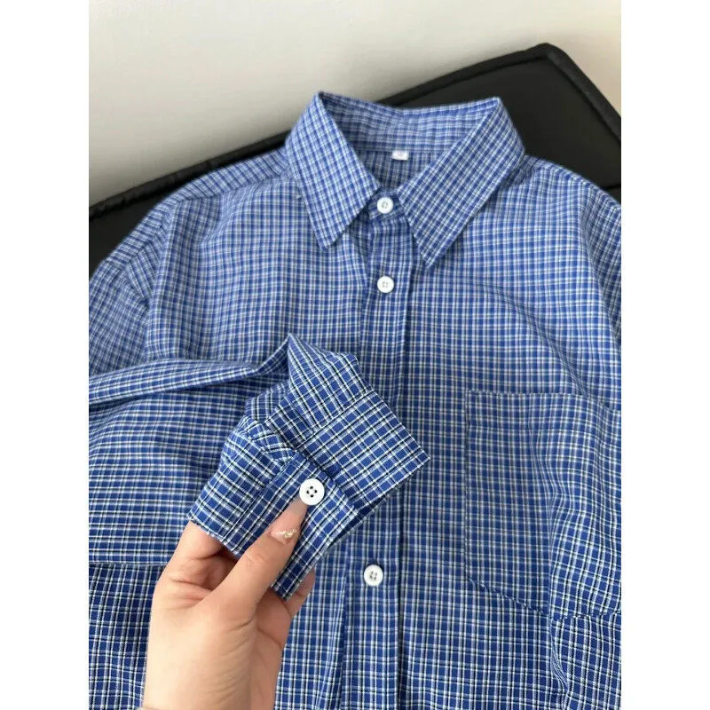 Cleanfit Men's Blue Vintage Plaid Overshirt