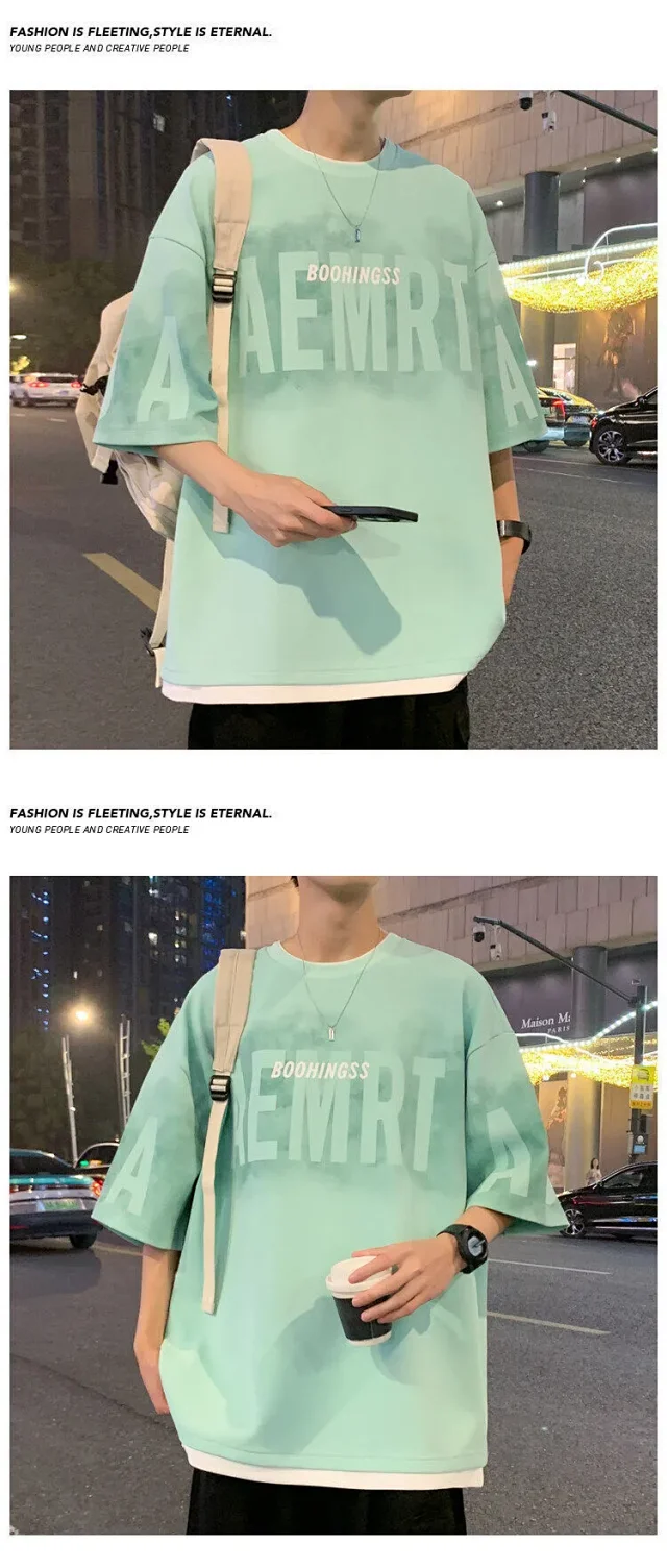Men's American High Street Layered T-Shirt Detail