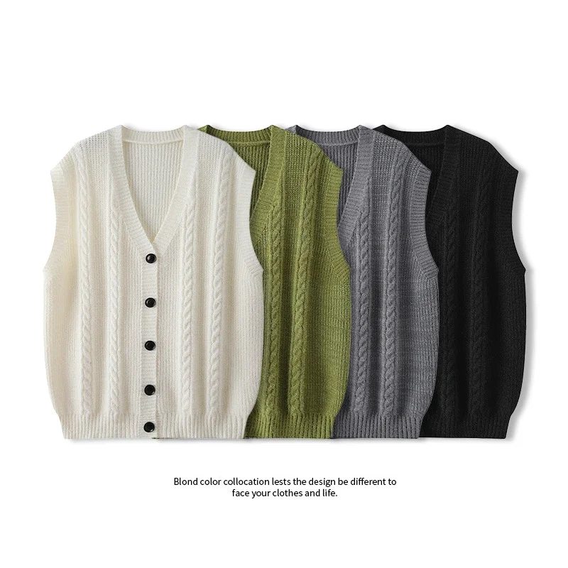 New Men's Sleeveless V-Neck Knit Vest