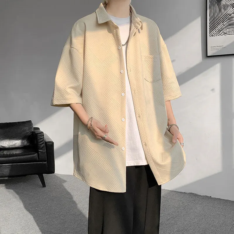 Baroque Japanese Men's Boyfriend Short-Sleeve Shirt