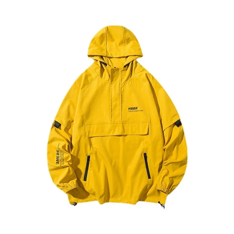 Men's Trendy Lightweight Hooded Half-Zip Jacket