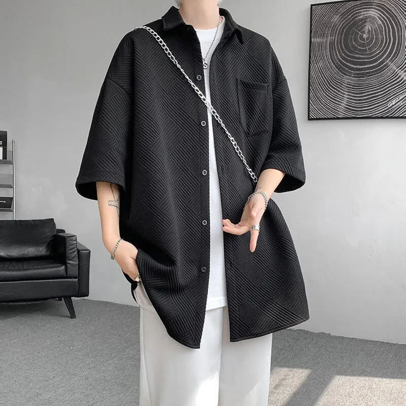 Baroque Japanese Men's Boyfriend Short-Sleeve Shirt