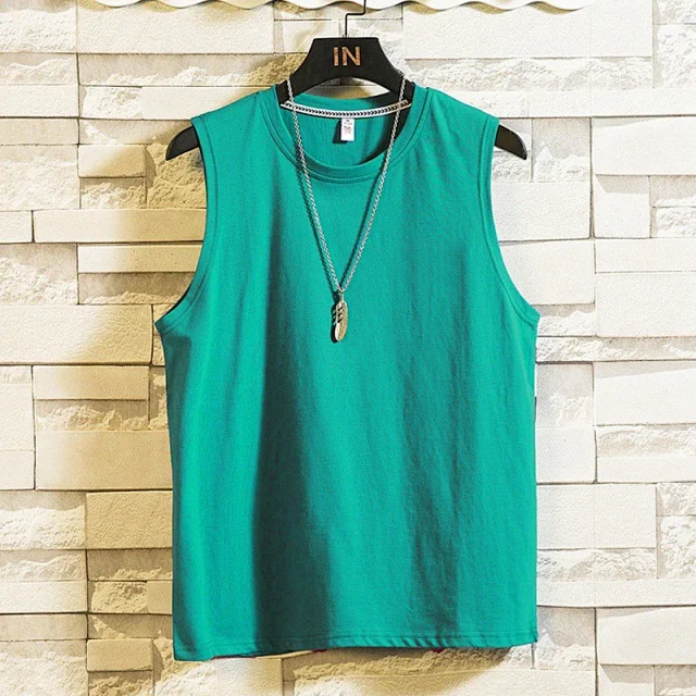 Summer Men's Cotton Printed Tank Top Detail