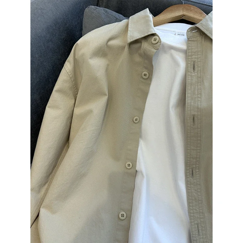 2025 Men's Khaki Cotton Work Shirt