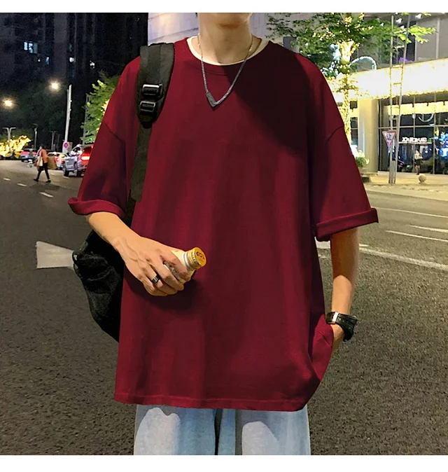 Men's Summer Oversized Heavyweight Cotton T-Shirt Detail