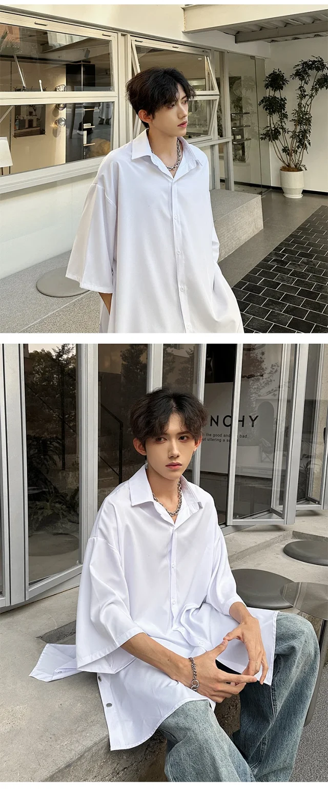 Men's Designer Chiffon Mid-Sleeve Shirt Detail