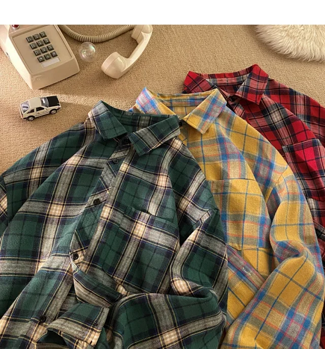 Men's Plus Size Plaid Flannel Overshirt Detail