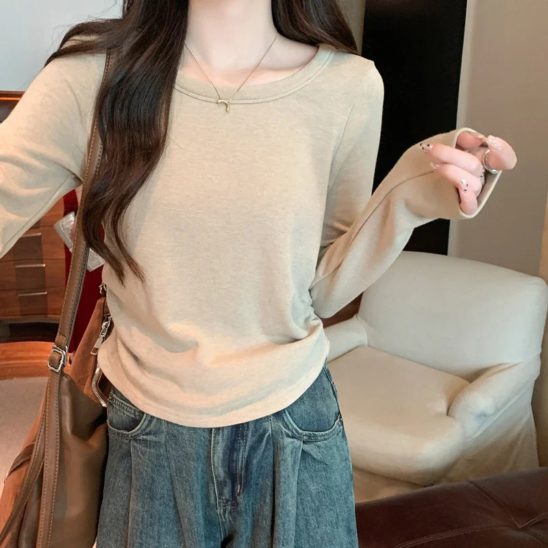 Women's Slim-Fit Fleece-Lined Long-Sleeve Tee