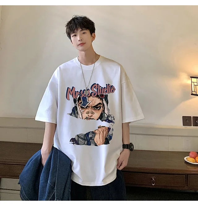 Men's Heavyweight Cotton Oversized Short-Sleeve Tee Detail