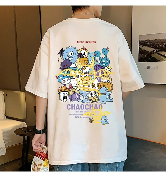 Men's Loose Fit Cotton Graphic T-Shirt Detail
