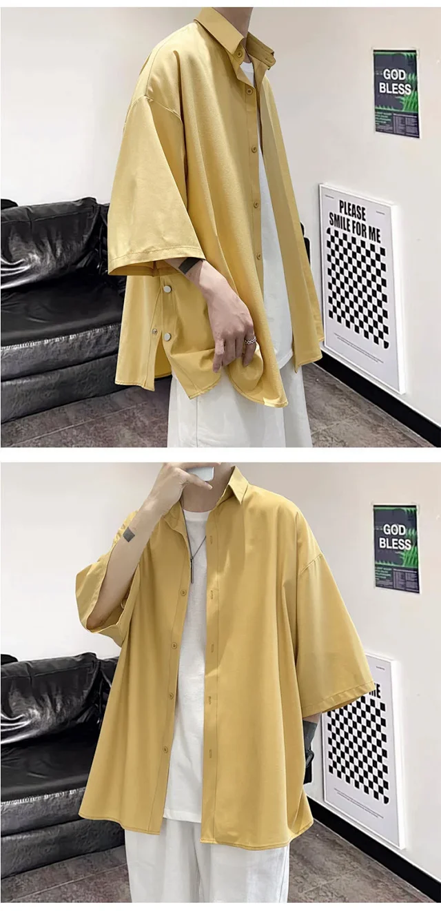 Men's Designer Chiffon Mid-Sleeve Shirt Detail