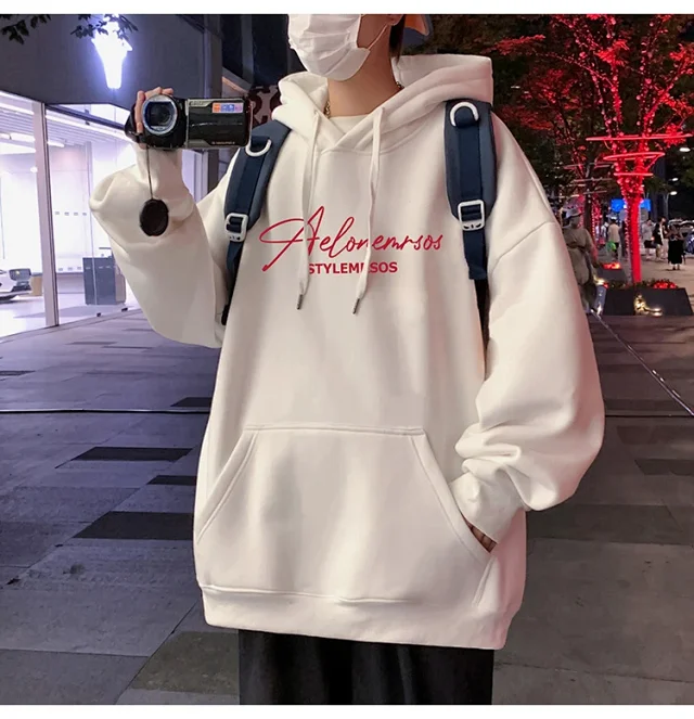American Streetwear Men's Oversized Cotton Hoodie Detail
