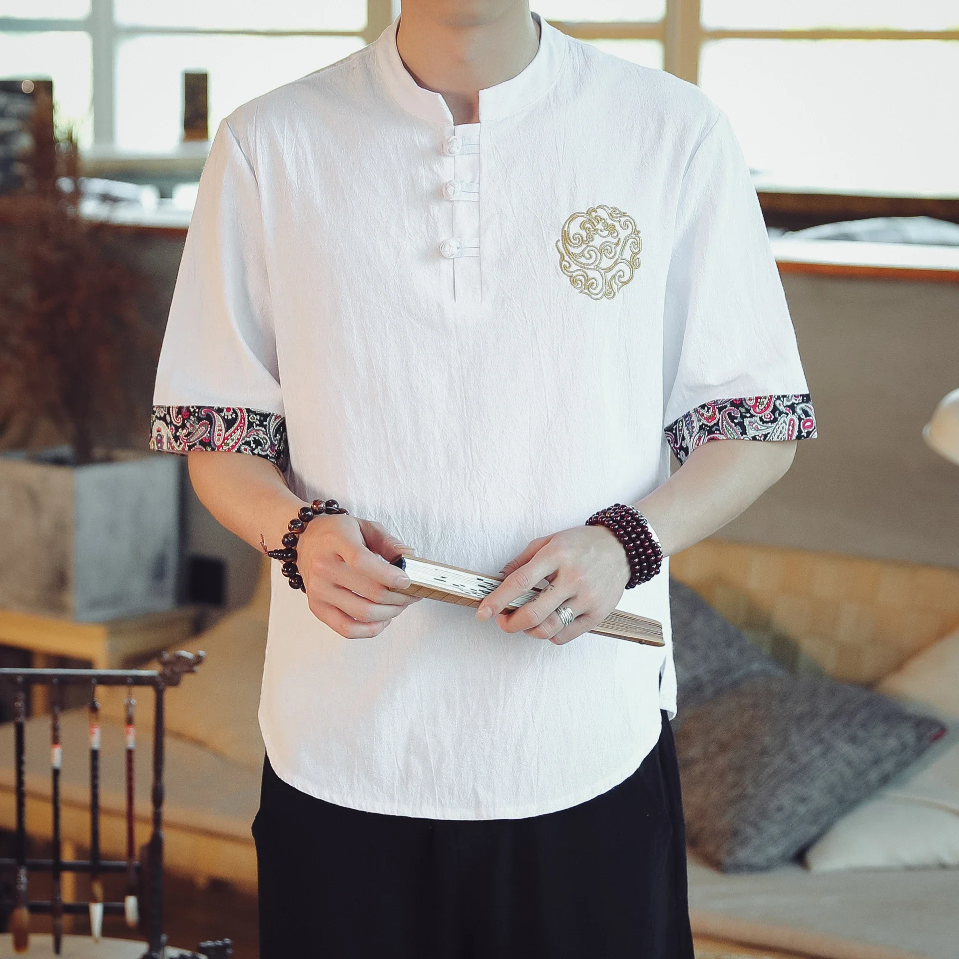 Big Men's Retro Tang Linen Tee
