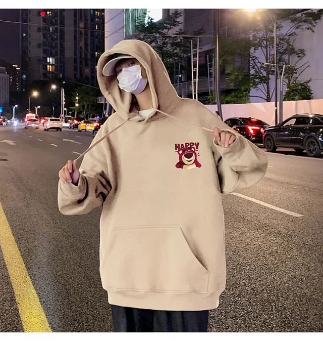 Men's Strawberry Bear Heavy Fleece Hoodie Detail