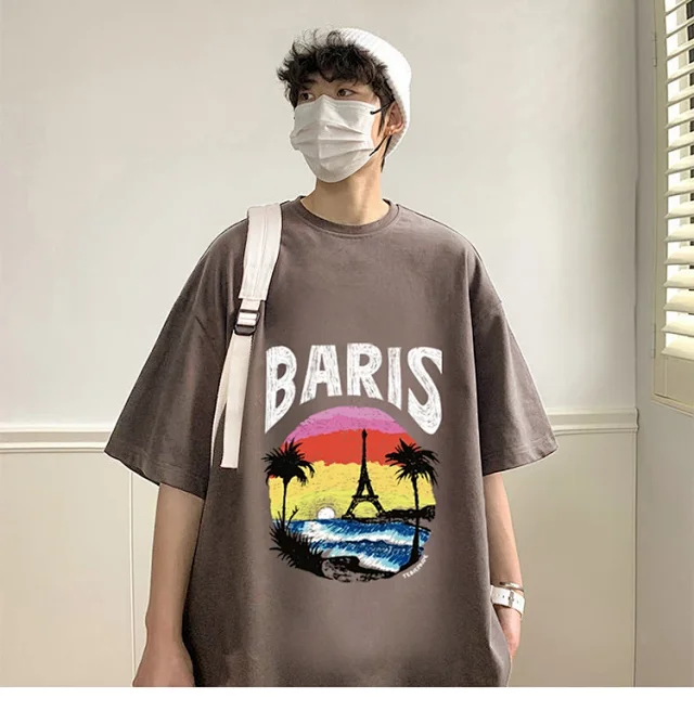 Men's Heavyweight Cotton Oversized Streetwear Tee Detail