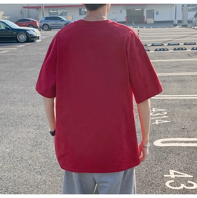 New Men's Heavyweight Cotton Oversize Tee Detail
