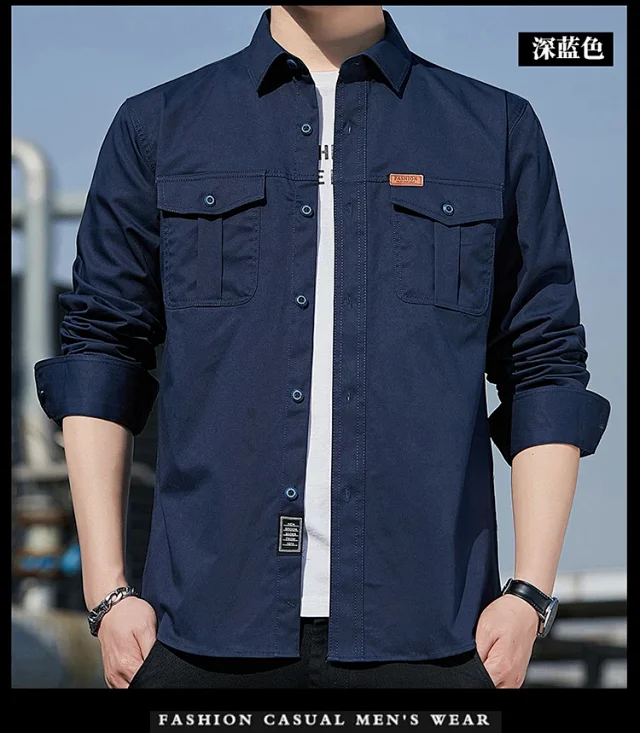 Men's Casual Work Long Sleeve Shirt Detail