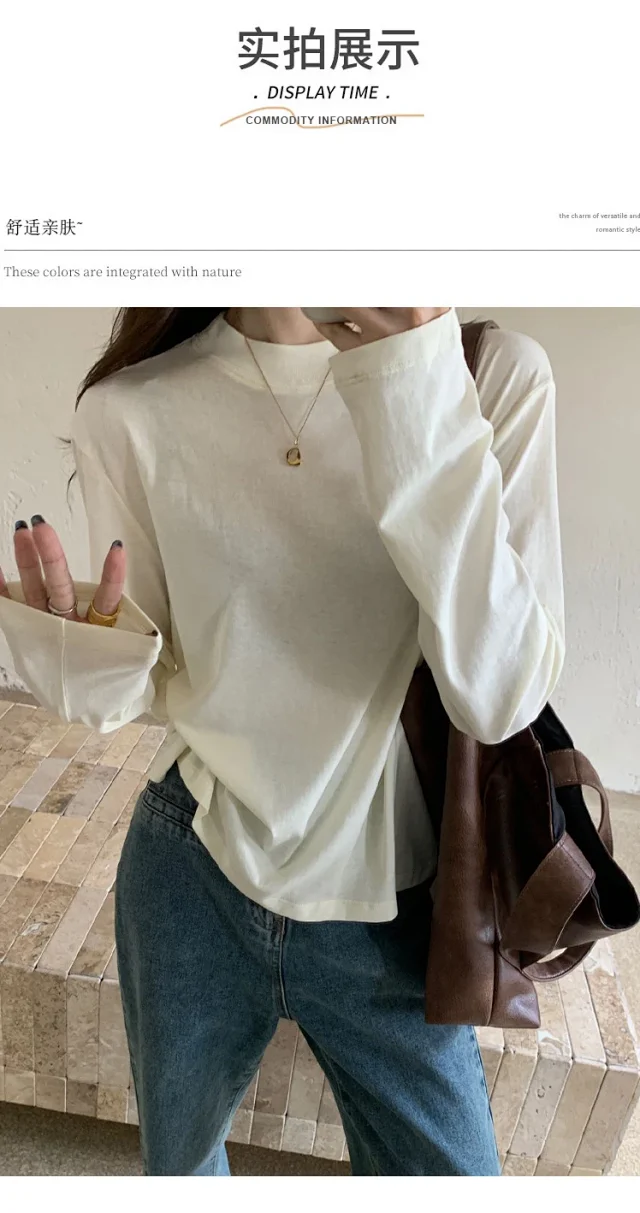 Women's Long Sleeve Round Neck Tee Detail