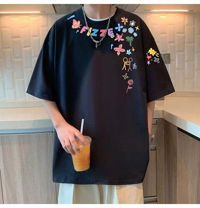 Men's Heavyweight Cotton Plus-Size T-Shirt Detail