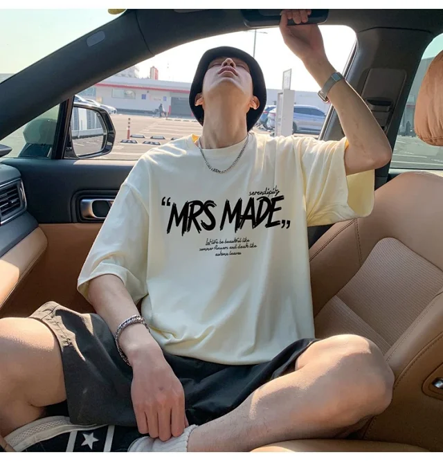 New Men's Heavyweight Cotton Oversize Tee Detail