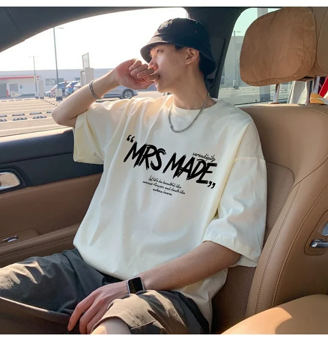 New Men's Heavyweight Cotton Oversize Tee Detail
