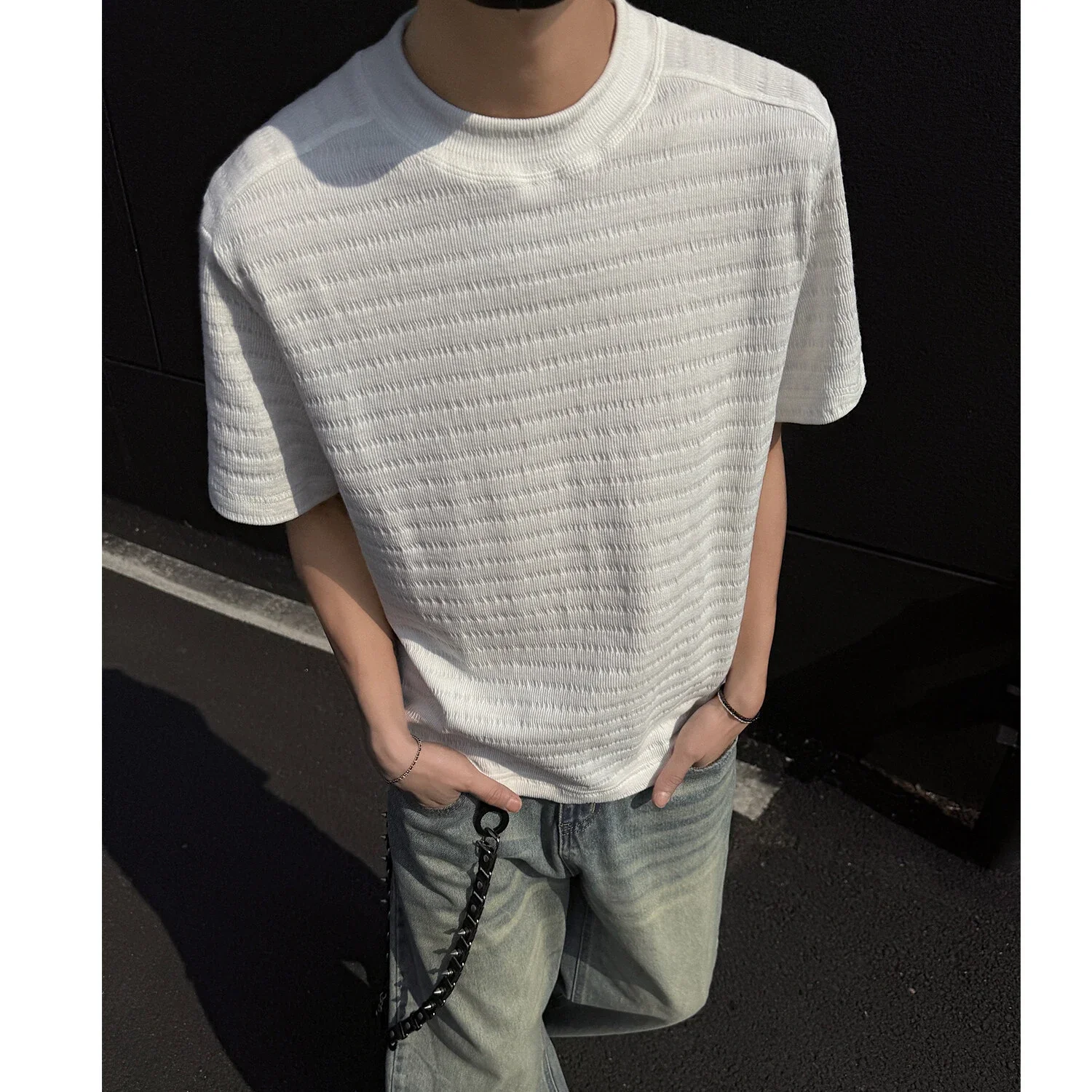 Cleanfit Men's Textured Short Sleeve T-Shirt