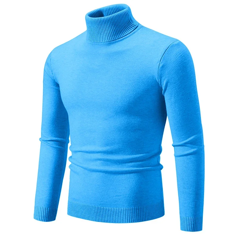 Men's Retro Minimalist Solid Turtleneck Knit